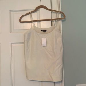 NWT Vince Off-White Leather Camisole Top Medium